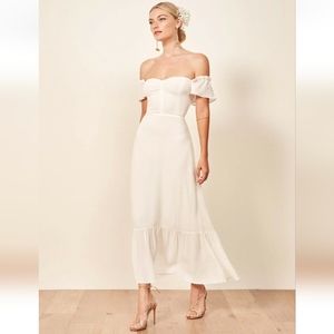 NWT Reformation Butterfly Dress Ivory White Size 2 [#4]